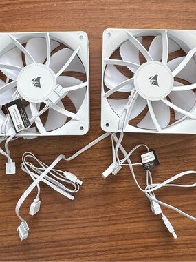 Two new Corsair ARGB fans w extension cables